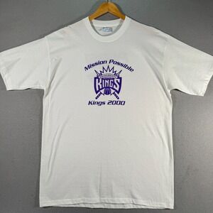 Vintage Sacramento Kings Mission Possible‎ T-Shirt Adult XL White Graphic NBA